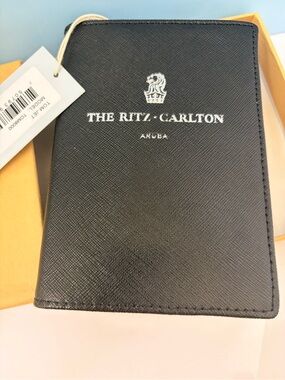 The Ritz-Carlton Black Leather Card & Key Holder - Sleek Hotel Branded Organizer